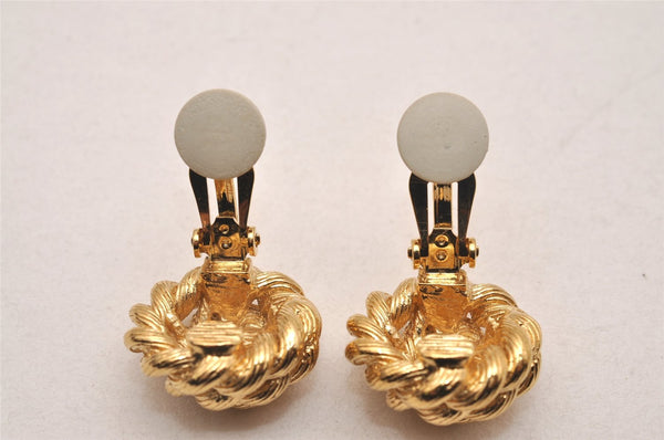 Authentic GIVENCHY Vintage Clip-on Earrings Gold 4398J