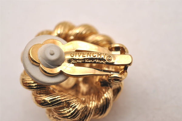 Authentic GIVENCHY Vintage Clip-on Earrings Gold 4398J