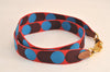 Authentic HERMES Shoulder Strap Flipper Ball Canvas Leather 36.8"" Red Blue 4398M