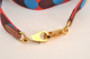 Authentic HERMES Shoulder Strap Flipper Ball Canvas Leather 36.8"" Red Blue 4398M