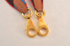 Authentic HERMES Shoulder Strap Flipper Ball Canvas Leather 36.8"" Red Blue 4398M