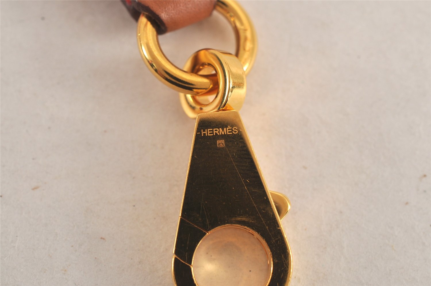Authentic HERMES Shoulder Strap Flipper Ball Canvas Leather 36.8