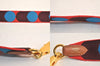 Authentic HERMES Shoulder Strap Flipper Ball Canvas Leather 36.8"" Red Blue 4398M