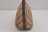 Authentic GUCCI Vintage Hand Bag Pouch Purse GG Canvas Leather 07198 Brown 4401J