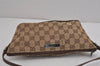 Authentic GUCCI Vintage Hand Bag Pouch Purse GG Canvas Leather 07198 Brown 4401J