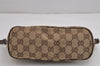 Authentic GUCCI Vintage Hand Bag Pouch Purse GG Canvas Leather 07198 Brown 4401J