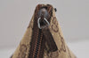 Authentic GUCCI Vintage Hand Bag Pouch Purse GG Canvas Leather 07198 Brown 4401J