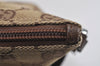 Authentic GUCCI Vintage Hand Bag Pouch Purse GG Canvas Leather 07198 Brown 4401J