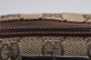 Authentic GUCCI Vintage Hand Bag Pouch Purse GG Canvas Leather 07198 Brown 4401J