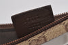 Authentic GUCCI Vintage Hand Bag Pouch Purse GG Canvas Leather 07198 Brown 4401J