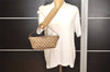 Authentic GUCCI Vintage Hand Bag Pouch Purse GG Canvas Leather 07198 Brown 4401J