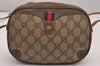 Authentic GUCCI Web Sherry Line Shoulder Cross Bag GG PVC Leather Brown 4402J