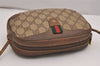 Authentic GUCCI Web Sherry Line Shoulder Cross Bag GG PVC Leather Brown 4402J