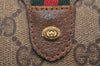 Authentic GUCCI Web Sherry Line Shoulder Cross Bag GG PVC Leather Brown 4402J