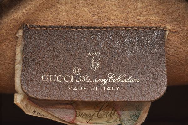 Authentic GUCCI Web Sherry Line Shoulder Cross Bag GG PVC Leather Brown 4402J