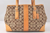 Authentic COACH Signature Shoulder Tote Bag Canvas Leather 6337 Brown 4402K