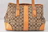 Authentic COACH Signature Shoulder Tote Bag Canvas Leather 6337 Brown 4402K