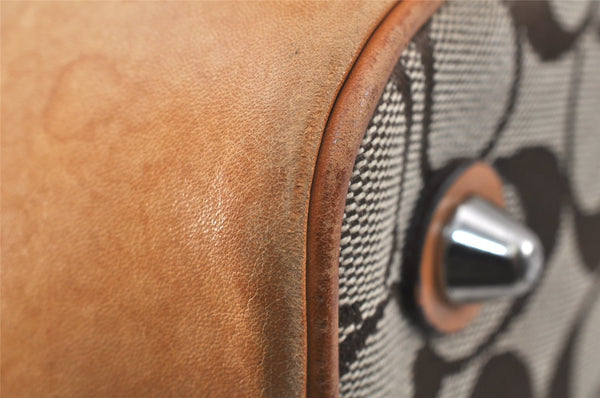 Authentic COACH Signature Shoulder Tote Bag Canvas Leather 6337 Brown 4402K