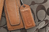 Authentic COACH Signature Shoulder Tote Bag Canvas Leather 6337 Brown 4402K