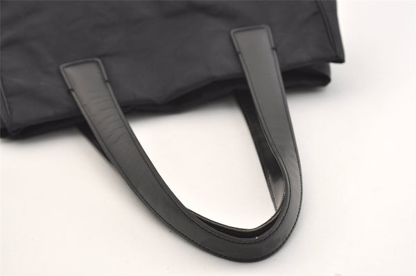 Authentic CHANEL New Travel Line Shoulder Tote Bag Nylon Leather Black 4403J