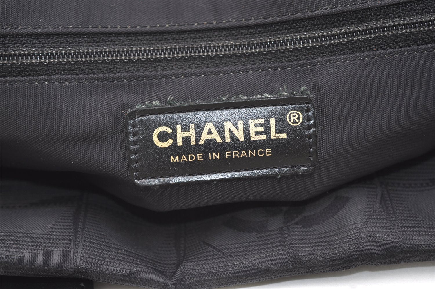 Authentic CHANEL New Travel Line Shoulder Tote Bag Nylon Leather Black 4403J