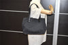 Authentic CHANEL New Travel Line Shoulder Tote Bag Nylon Leather Black 4403J