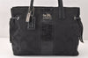 Authentic COACH Signature Shoulder Tote Bag Canvas Leather 18967 Black 4403K