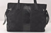 Authentic COACH Signature Shoulder Tote Bag Canvas Leather 18967 Black 4403K