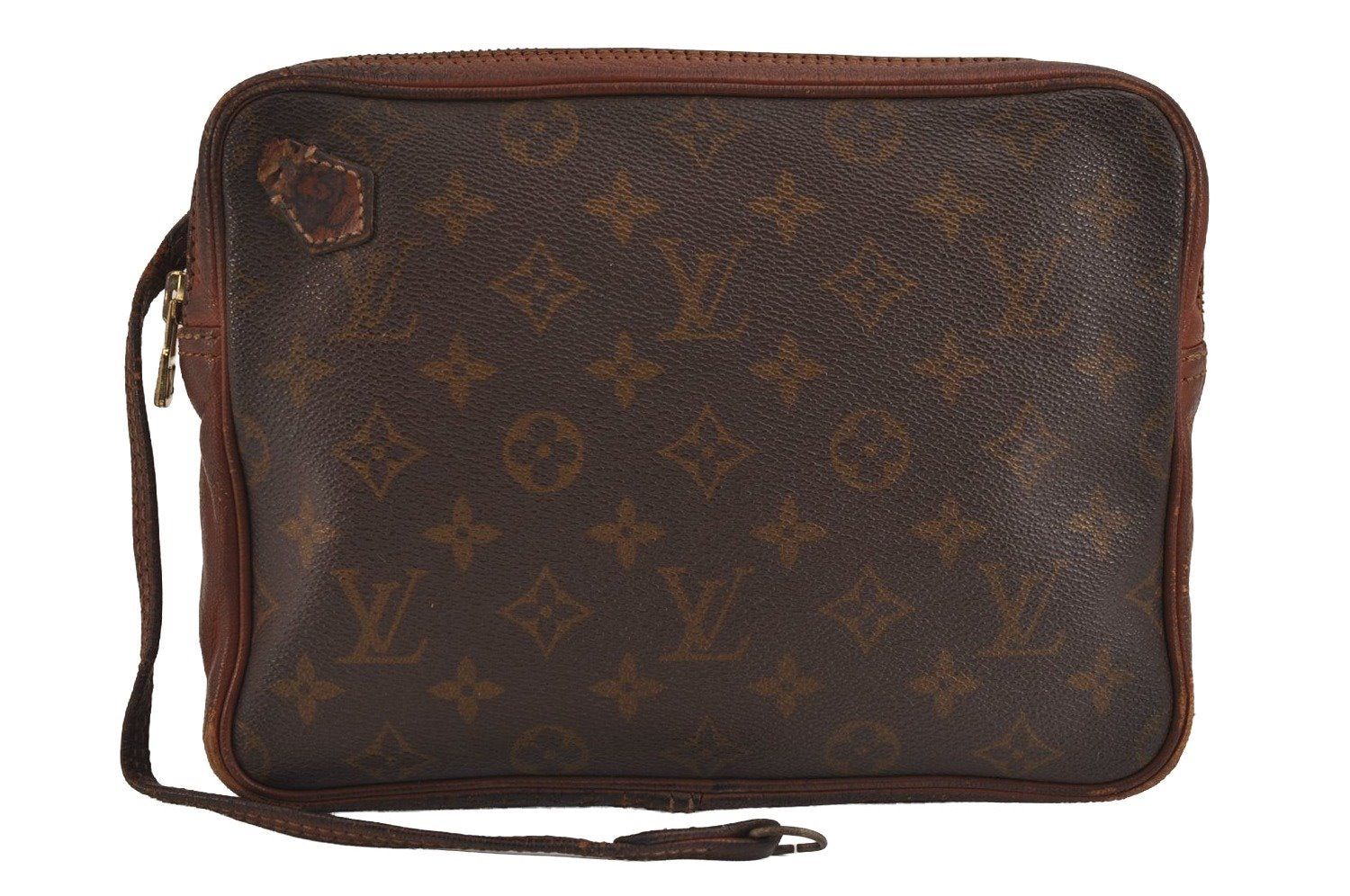 Authentic Louis Vuitton Monogram Pochette Sport Clutch Hand Bag Old Model 4405J
