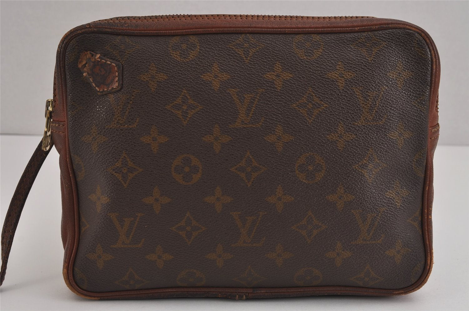 Authentic Louis Vuitton Monogram Pochette Sport Clutch Hand Bag Old Model 4405J