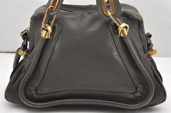 Authentic Chloe Paraty Medium 2Way Shoulder Hand Bag Purse Leather Brown 4406K