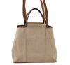 Authentic HERMES Cabag PM 2Way Shoulder Hand Tote Bag Canvas Leather Beige 4407J