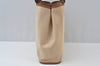 Authentic HERMES Cabag PM 2Way Shoulder Hand Tote Bag Canvas Leather Beige 4407J