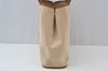 Authentic HERMES Cabag PM 2Way Shoulder Hand Tote Bag Canvas Leather Beige 4407J