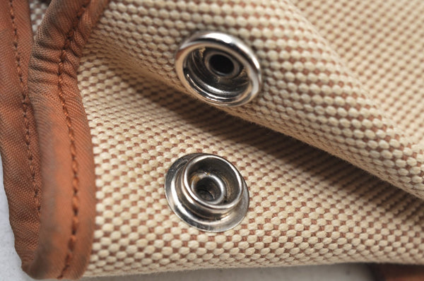 Authentic HERMES Cabag PM 2Way Shoulder Hand Tote Bag Canvas Leather Beige 4407J