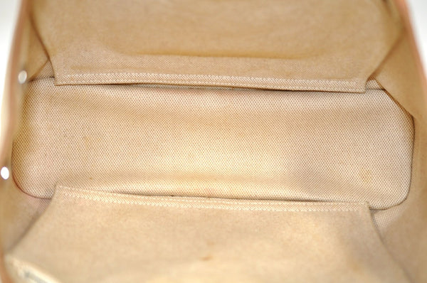 Authentic HERMES Cabag PM 2Way Shoulder Hand Tote Bag Canvas Leather Beige 4407J