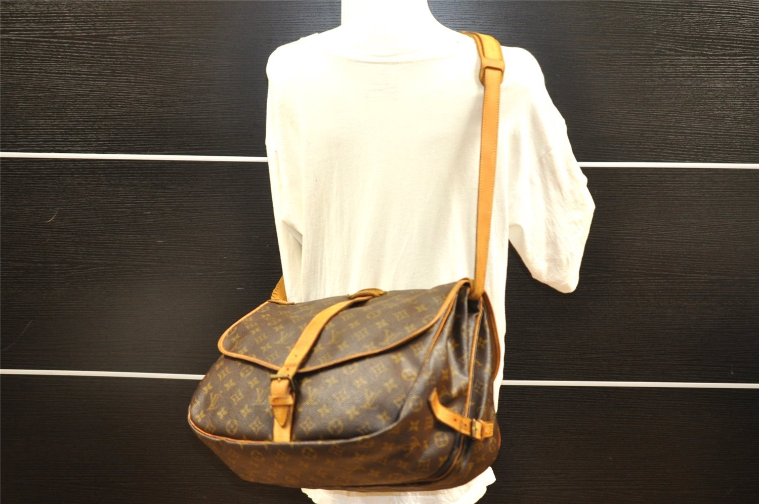 Authentic Louis Vuitton Monogram Saumur 35 Shoulder Cross Bag M42254 Junk 4408I