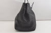 Authentic BOTTEGA VENETA Vintage Intrecciato Leather Boston Hand Bag Black 4408J