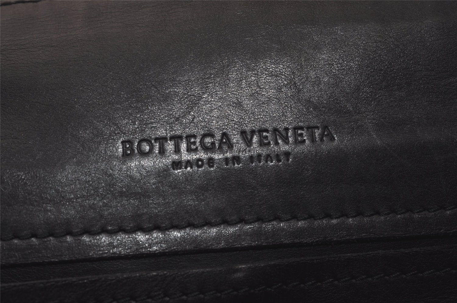 Authentic BOTTEGA VENETA Vintage Intrecciato Leather Boston Hand Bag Black 4408J