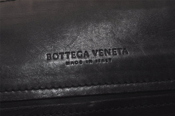 Authentic BOTTEGA VENETA Vintage Intrecciato Leather Boston Hand Bag Black 4408J