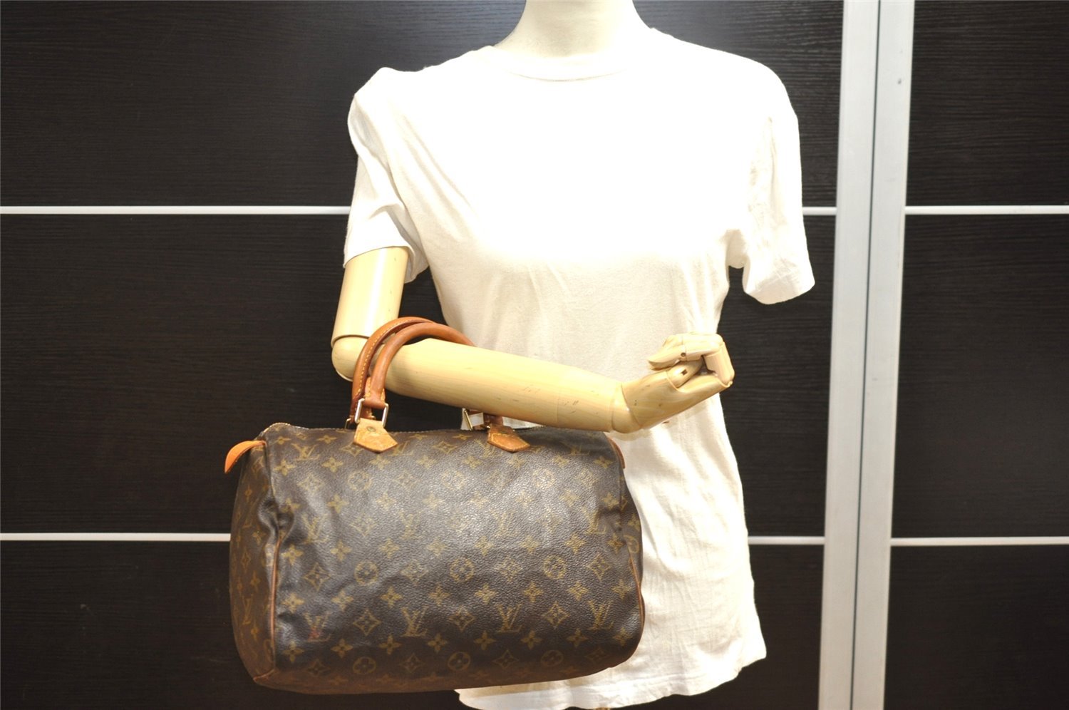 Authentic Louis Vuitton Monogram Speedy 30 Hand Boston Bag M41526 LV 4409I