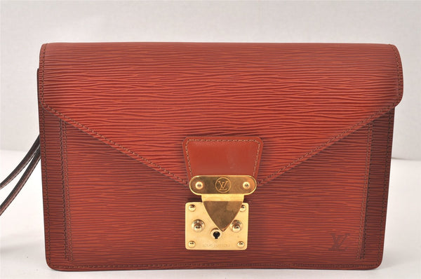 Auth Louis Vuitton Epi Pochette Sellier Dragonne Clutch Bag M52613 Brown 4409K