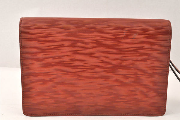 Auth Louis Vuitton Epi Pochette Sellier Dragonne Clutch Bag M52613 Brown 4409K