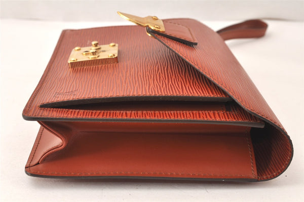Auth Louis Vuitton Epi Pochette Sellier Dragonne Clutch Bag M52613 Brown 4409K
