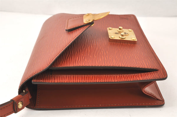 Auth Louis Vuitton Epi Pochette Sellier Dragonne Clutch Bag M52613 Brown 4409K