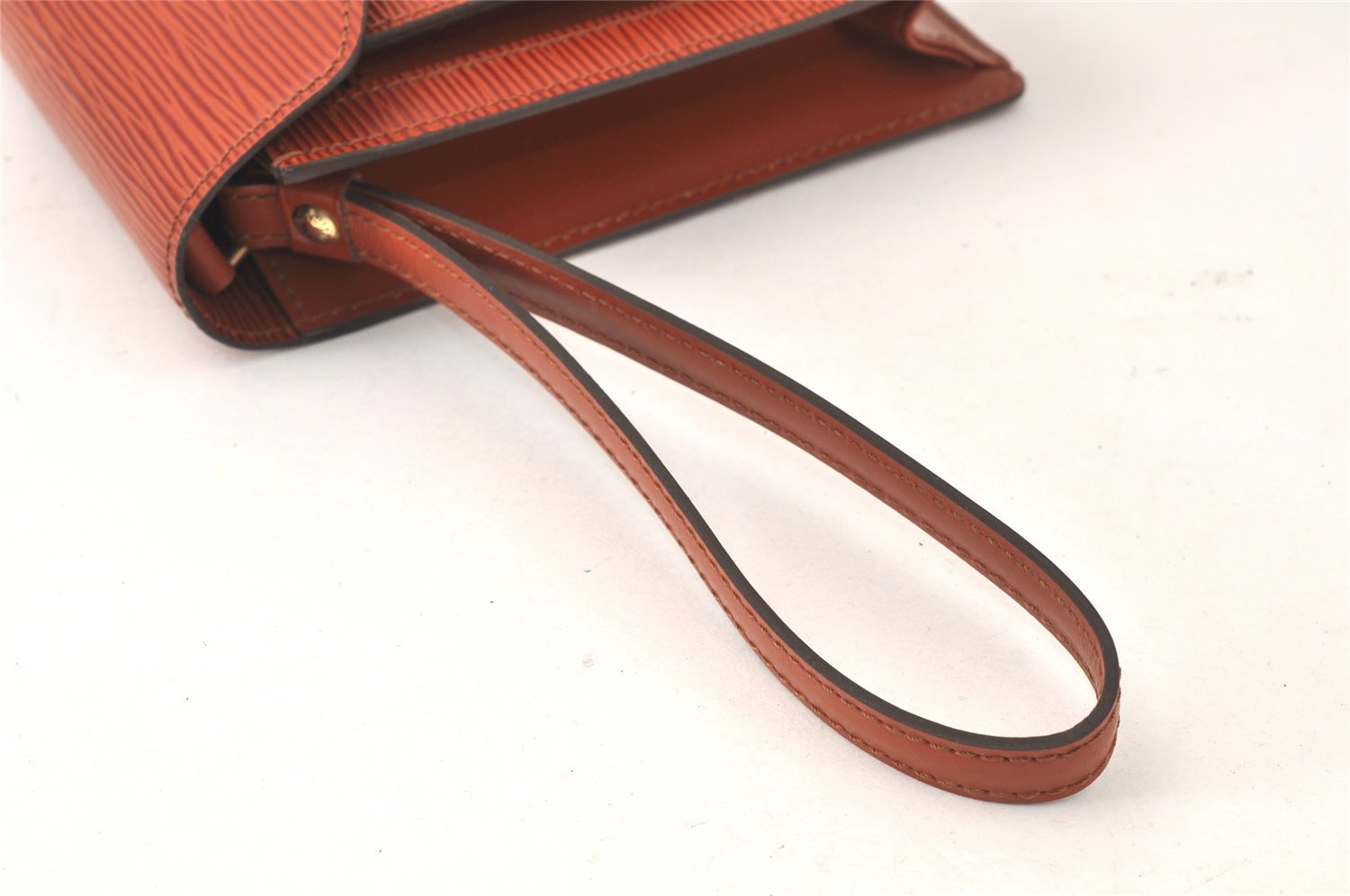 Auth Louis Vuitton Epi Pochette Sellier Dragonne Clutch Bag M52613 Brown 4409K