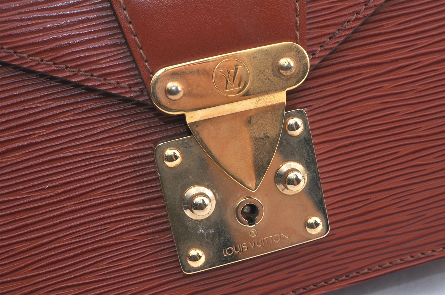 Auth Louis Vuitton Epi Pochette Sellier Dragonne Clutch Bag M52613 Brown 4409K