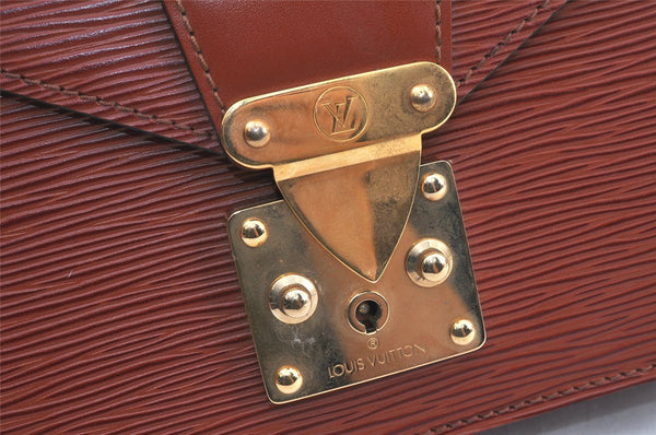 Auth Louis Vuitton Epi Pochette Sellier Dragonne Clutch Bag M52613 Brown 4409K