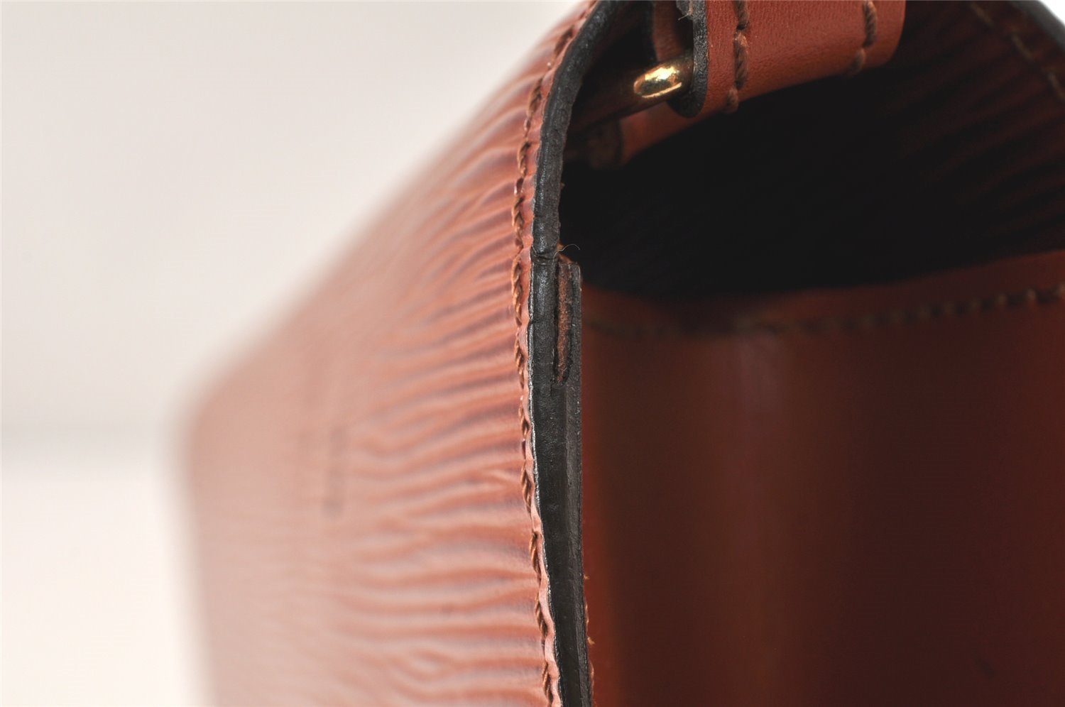 Auth Louis Vuitton Epi Pochette Sellier Dragonne Clutch Bag M52613 Brown 4409K