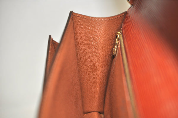 Auth Louis Vuitton Epi Pochette Sellier Dragonne Clutch Bag M52613 Brown 4409K